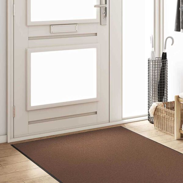 vidaXL Doormat Brown and Black 120 x 350 cm Polypropylene and vinyl