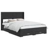 vidaXL Bed Frame with Storage and Headboard Black 135 x 190 cm