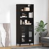 vidaXL Highboard Black Oak 69.5 x 34 x 180 cm Engineered Wood