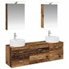 vidaXL Bathroom Furniture Set 5 pcs Old Wood Engineered Wood and Glass