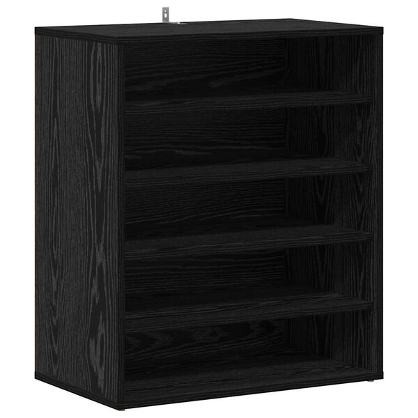 vidaXL Shoe Cabinet Black Oak 60 x 35 x 70 cm Engineered Wood