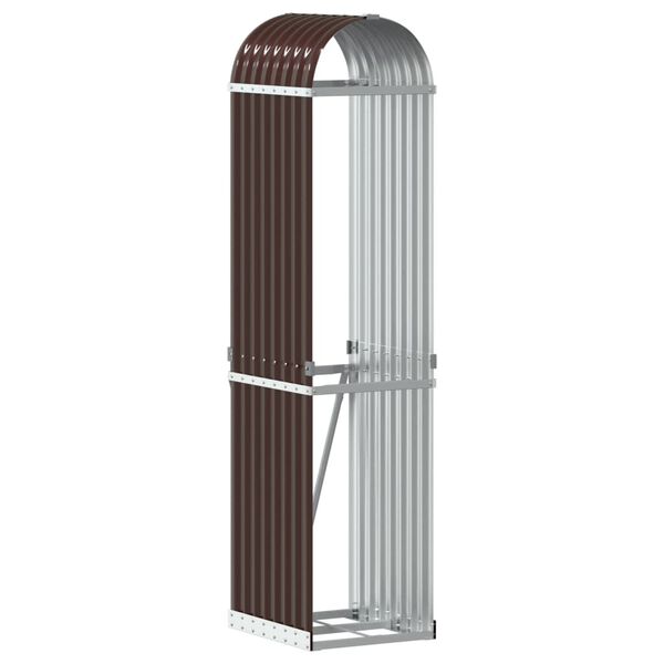 vidaXL Log Holder Brown 40x45x170 cm Galvanised Steel