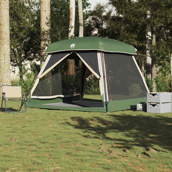 vidaXL Family Tent Cabin 6-Person Green Waterproof
