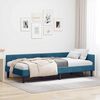 vidaXL Corner Bed Frame with Headboard Blue 100 cm x 200 cm Velvet