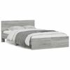 vidaXL Bed Frame with Headboard and LED Grey Sonoma 120x190 cm Small Double