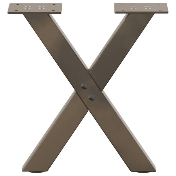 vidaXL Coffee Table Legs X-Shaped 2 pcs Natural Steel 37x(30-31) cm Steel