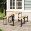 vidaXL Folding Beer Table 170x50x75/105 cm Solid Wood Fir