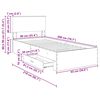 vidaXL Bed Frame with Drawer Concrete Grey 90 x 200 cm Engineered Wood