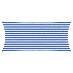 vidaXL Sunshade Sail 2 x 4 m HDPE Rectangular Blue and White