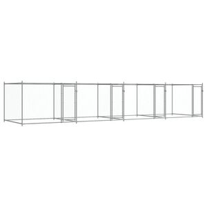 vidaXL Dog Cage with Doors Grey 8x2x1.5 m Galvanised Steel