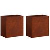 vidaXL Garden Planter 2 pcs Rusty 50 x 30 x 40 cm Weathering Steel
