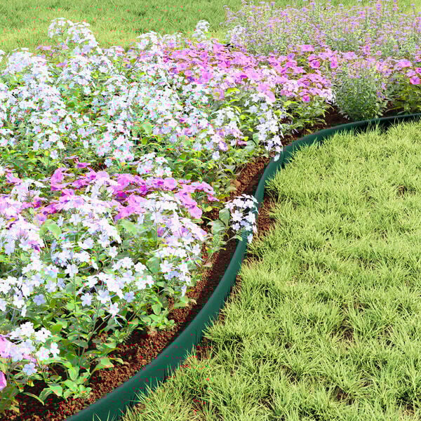 vidaXL Lawn Edgings Green 5000 x 4 x 5 cm Plastic