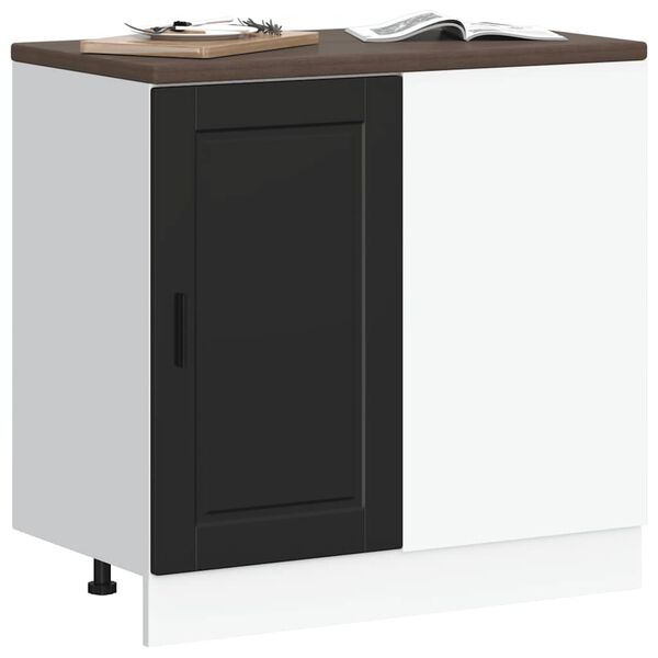 vidaXL Kitchen Base Cabinet "Porto" Black Engineered Wood