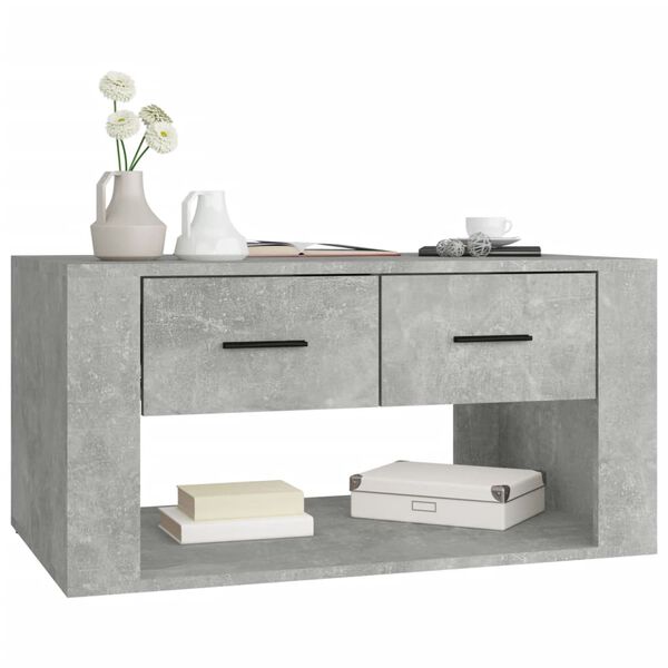 vidaXL Coffee Table Concrete Grey 80x50x40 cm Engineered Wood