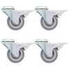 vidaXL Bolt Hole Swivel Casters with Double Brakes 4 pcs 50 mm