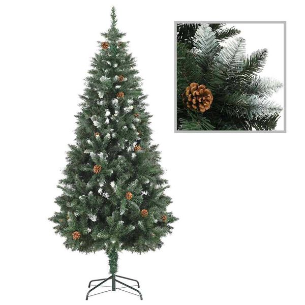 vidaXL Artificial Pre-lit Christmas Tree with Ball Set 180 cm