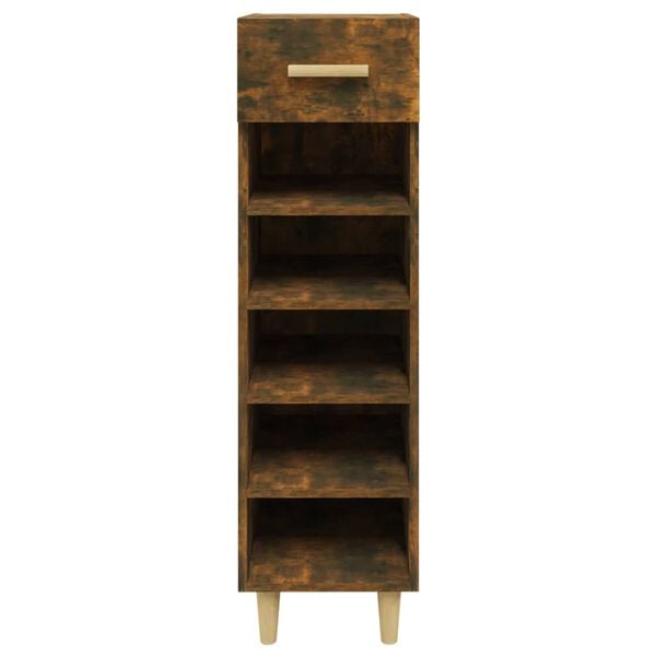 vidaXL Shoe Cabinet Smoked Oak 30x35x105 cm Engineered Wood