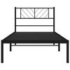 vidaXL Metal Bed Frame without Mattress with Headboard Black 100x190cm