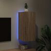 vidaXL TV Wall Cabinet with LED Lights Sonoma Oak 30.5x35x70 cm