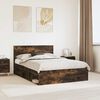 vidaXL Bed Frame Smoked Oak 150 x 200 cm Engineered wood