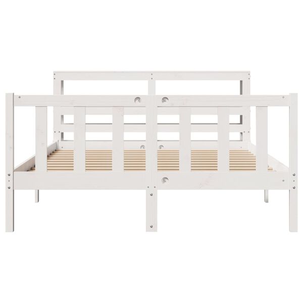 vidaXL Bed Frame without Mattress White 160x200 cm Solid Wood Pine