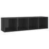vidaXL 3 Piece TV Cabinet Set High Gloss Grey Engineered Wood