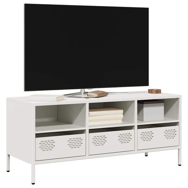 vidaXL TV Cabinet White 101.5x39x43.5 cm Cold-rolled Steel