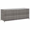 vidaXL Outdoor Storage Box | Grey | Poly Rattan and Powder-Coated Steel