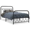 vidaXL Metal Bed Frame without Mattress with Footboard Black 100x190cm