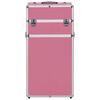 vidaXL Make-up Trolley Aluminium Pink