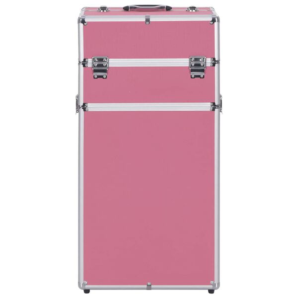 vidaXL Make-up Trolley Aluminium Pink
