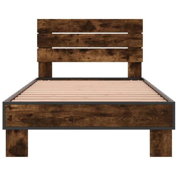 vidaXL Bed Frame without Mattress Smoked Oak 90x200 cm
