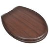 vidaXL WC Toilet Seat MDF Soft Close Lid Simple Design Brown