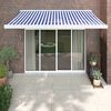 vidaXL Retractable Awning Blue and White 3x2.5 m Fabric and Aluminium