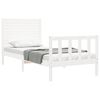 vidaXL Bed Frame without Mattress White Single Solid Wood Pine