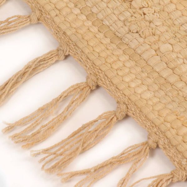vidaXL Hand-woven Chindi Rug Cotton 200x290 cm Beige