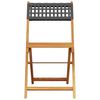 vidaXL Folding Garden Chairs 6 pcs Black Poly Rattan and Solid Wood