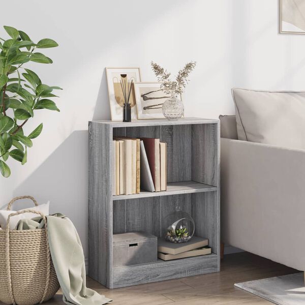 vidaXL Bookshelf Grey Sonoma 60x24x76 cm Engineered Wood