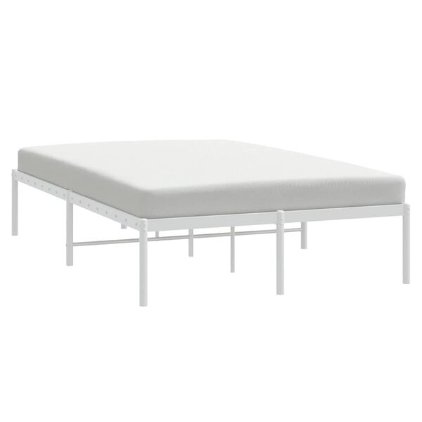 vidaXL Metal Bed Frame without Mattress White 120x200cm