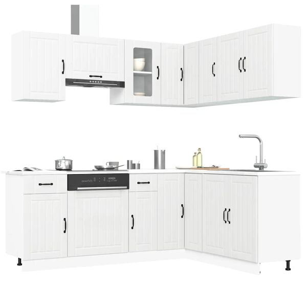 vidaXL 11 Piece Kitchen Cabinet Set Lucca White Engineered Wood