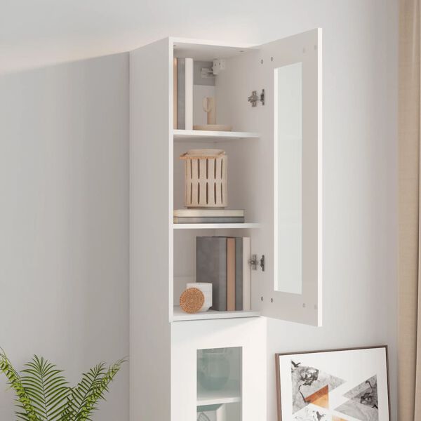 vidaXL Hanging Wall Cabinet White 34.5x34x90 cm