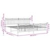 vidaXL Metal Bed Frame without Mattress with Footboard Black 193x203cm