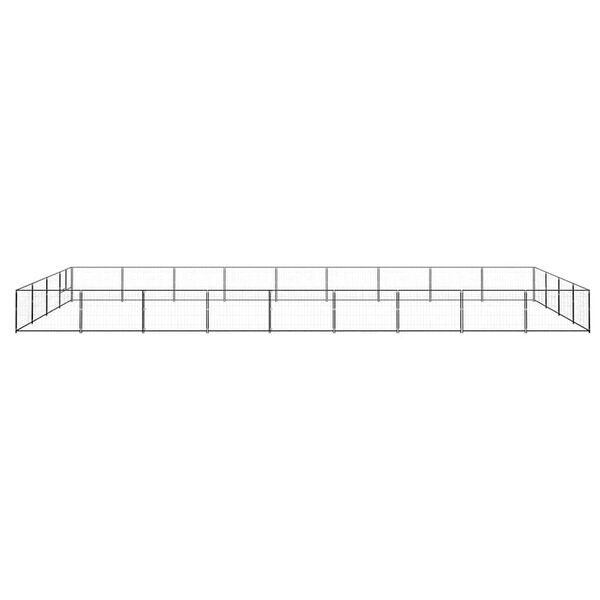 vidaXL Dog Kennel Black 36 m&sup2; Steel