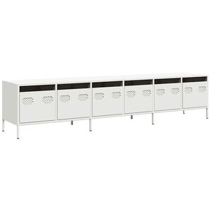 vidaXL TV Cabinet White 202x39x43,5 cm Cold-rolled Steel