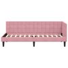 vidaXL Corner Bed Frame with Headboard Pink 80 cm x 200 cm Velvet
