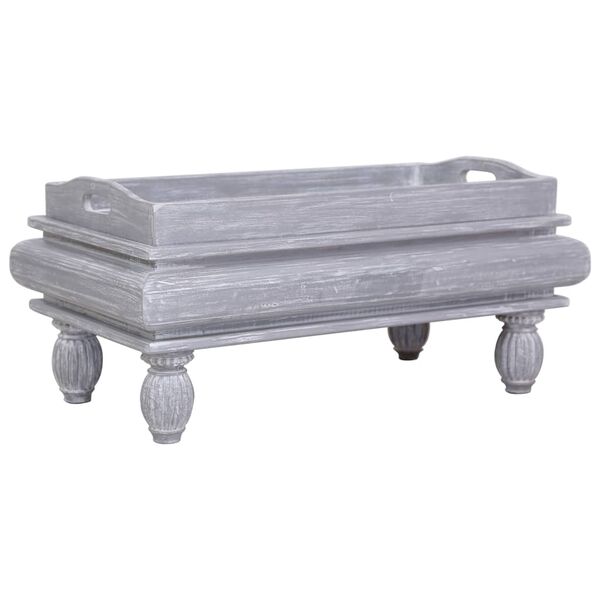 vidaXL Coffee Table Grey 90x50x40 cm Solid Mahogany Wood