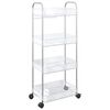 vidaXL Storage Trolley 4-Tier Transparent 37x28x95 cm Acrylic