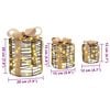 vidaXL Gift Box Decoration 3 pcs Warm white 20 x 20 x 20 cm Rattan
