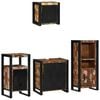 vidaXL Bathroom Furniture Set with Door 4 pcs Brown Solid Reclaim Wood