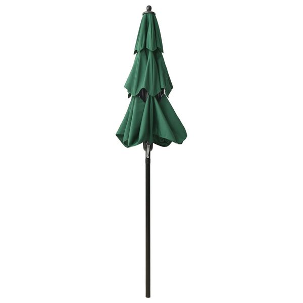 vidaXL 3-Tier Garden Parasol with Aluminium Pole Green 2 m